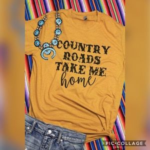 Country Roads Mustard T-shirt